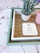 Load image into Gallery viewer, Sage &amp; White Seagrass Wooden Tray
