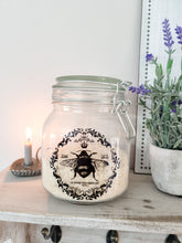 Load image into Gallery viewer, Vintage Style Bee Clip Lock Glass Jar
