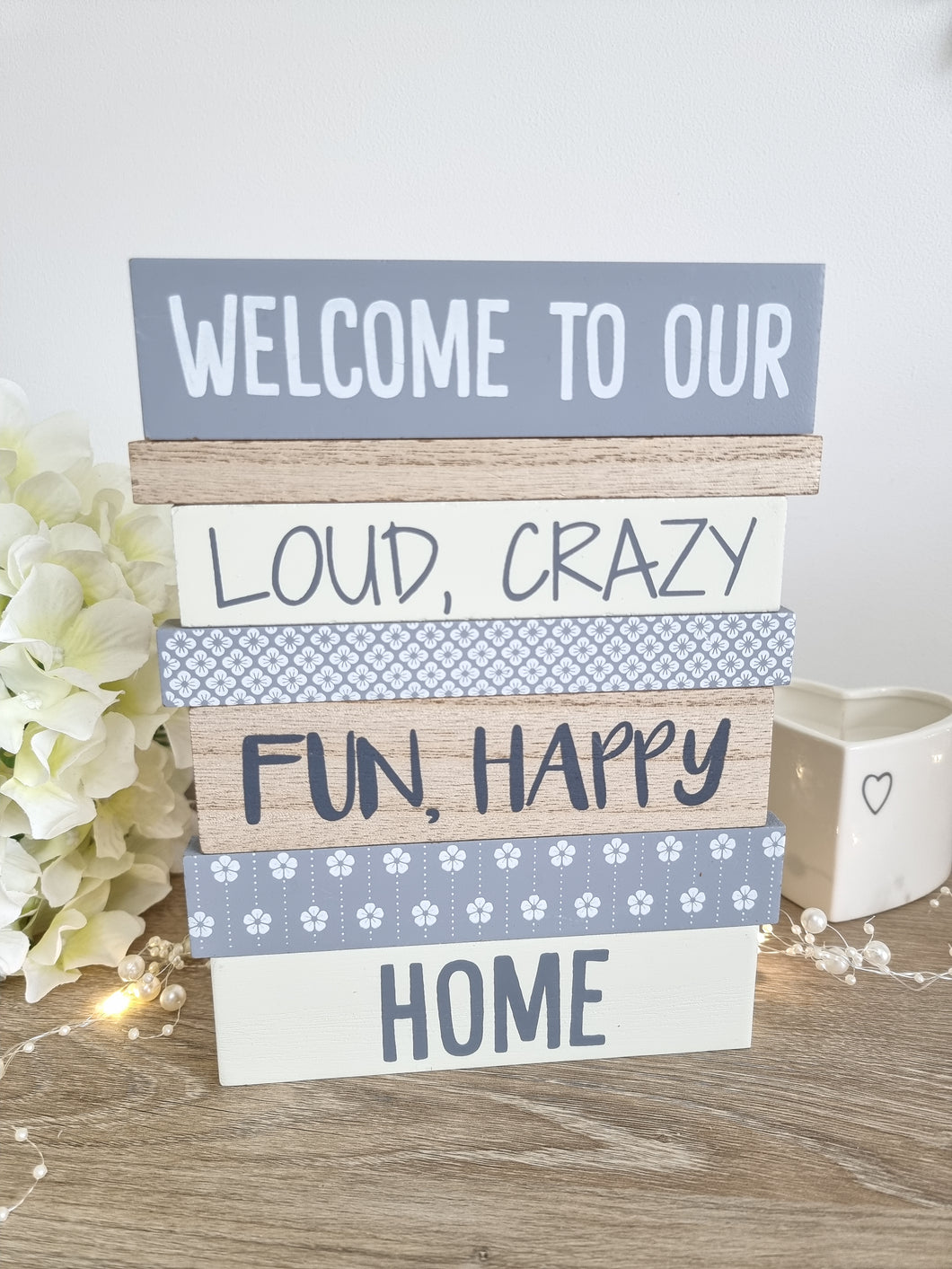 Welcome To Our Home White Daisy Plaque