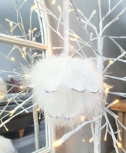 Load image into Gallery viewer, Fluffy Feather Silver Glitter Bauble
