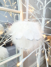 Load image into Gallery viewer, Fluffy Feather Silver Glitter Bauble
