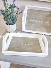 Load image into Gallery viewer, Rustic Triple White Heart Tray Set Of 2
