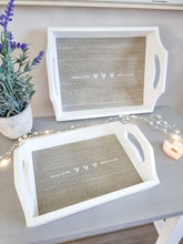 Load image into Gallery viewer, Rustic Triple White Heart Tray Set Of 2
