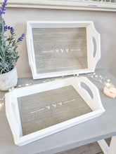 Load image into Gallery viewer, Rustic Triple White Heart Tray Set Of 2
