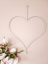 Load image into Gallery viewer, White Heart Shaped Wire Wall Hook
