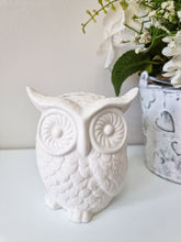 Load image into Gallery viewer, White Ceramic Owl Coin Holder
