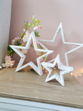 Load image into Gallery viewer, White Natural Wooden Mantle Stars
