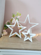 Load image into Gallery viewer, White Natural Wooden Mantle Stars
