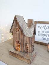 Load image into Gallery viewer, Rustic Wooden Light Up House
