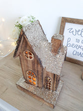 Load image into Gallery viewer, Rustic Wooden Light Up House
