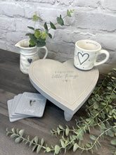 Load image into Gallery viewer, Grey Heart &#39;Enjoy The Little Things&#39; Display Table
