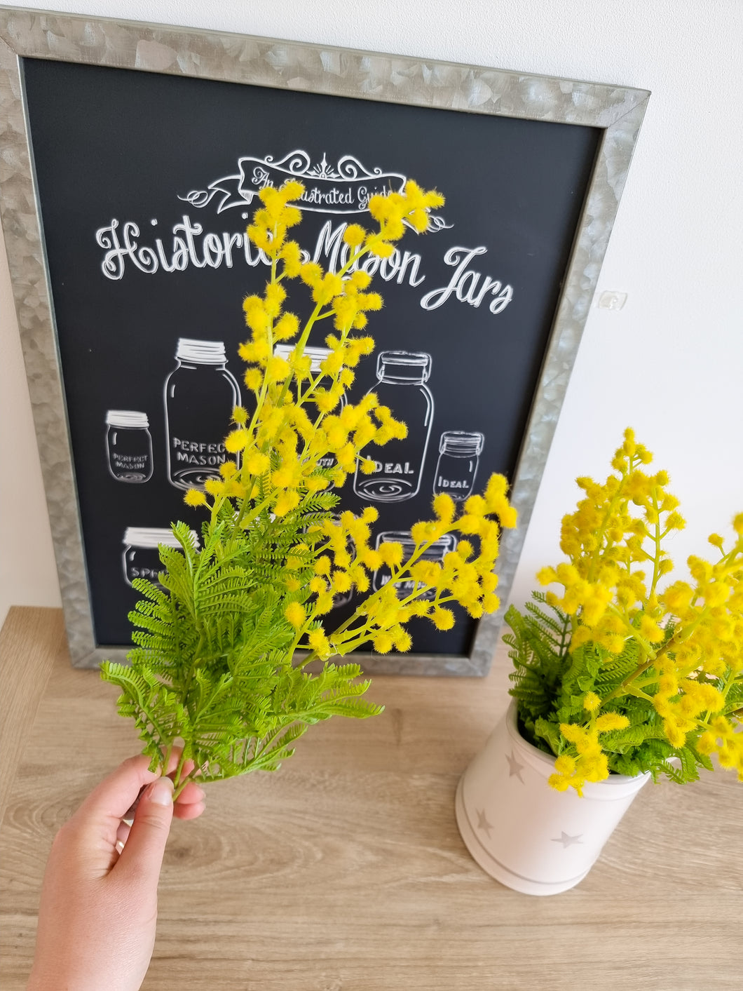 Faux Yellow Mimosa Single Bunch