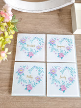 Load image into Gallery viewer, Floral Heart Print Glass Coasters
