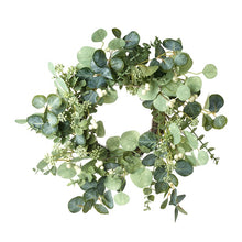 Load image into Gallery viewer, Green Foliage Wreath With White Berries
