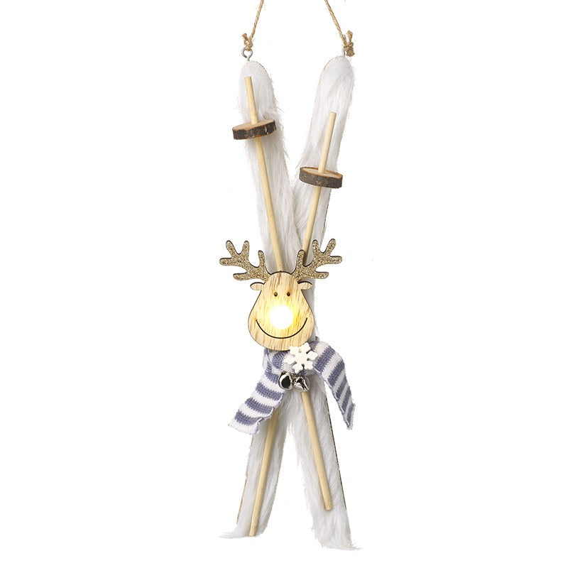 Reindeer Light Up LED Hanging Skis