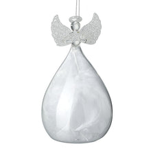 Load image into Gallery viewer, White Feather Filled Hanging Angel Tree Decoration
