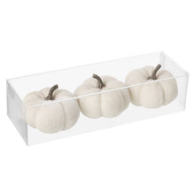 Load image into Gallery viewer, White Mini Velvet Pumpkins - Pack 3
