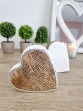 Load image into Gallery viewer, Glossy White Natural Wood Miniature Sleeping Hearts
