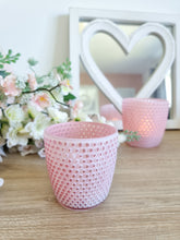 Load image into Gallery viewer, Frosted Light Pink Polka Dot Candle Holder
