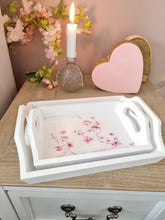 Load image into Gallery viewer, White Tray With Pink Floral Detailing
